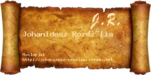 Johanidesz Rozália névjegykártya